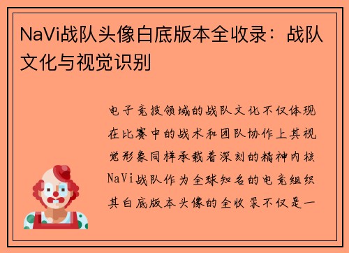 NaVi战队头像白底版本全收录：战队文化与视觉识别